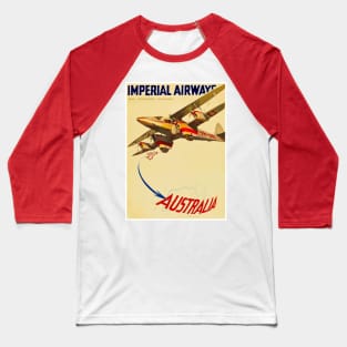 Imperial Airways : Travel from England to Australia Advertising Print Baseball T-Shirt